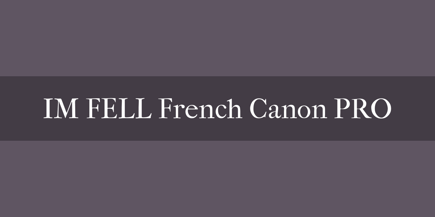 Przykład czcionki IM FELL French Canon PRO